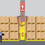Fire Extinguisher-Man in warehouse