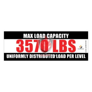 WEIGHT CAPACITY LABELS - BLACK STRIPE WHITE FONTS AND RED FONTS