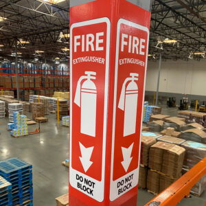 Fire Extinguisher Decals for Columns